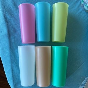 Vintage Tupperware Cups | Plastic | Stackable | Drinkware | Set of 6
